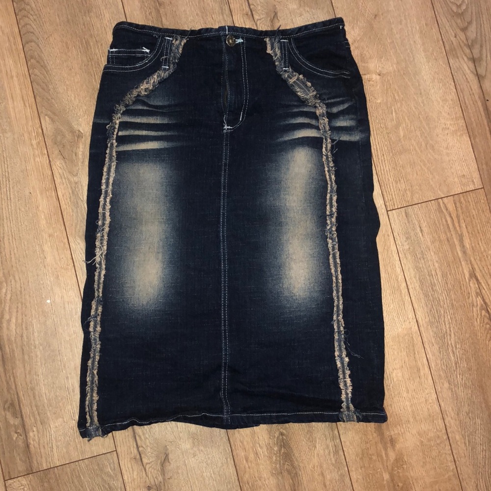 Joy jeans High-waisted denim  skirt distressed
